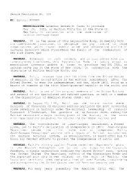 Senate Resolution No. 409 Senator PARKER BY: Governor Andrew