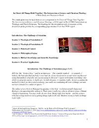 Study Guide -- in Christ All Things Hold Together