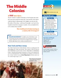 The Middle Colonies