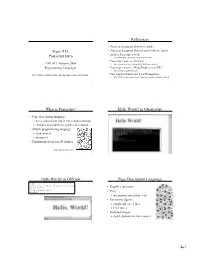 Topic #15: Postscript Intro