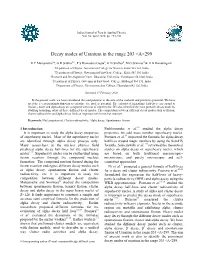 Decay Modes of Uranium in the Range 203 &lt;A&lt;299