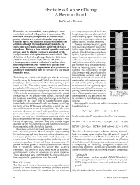 Electroless Copper Plating a Review: Part I