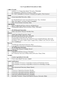 List of Agricultural Universities in India Andhra Pradesh 1. Acharya N. G