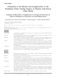Evaluation of the Results and Complications of the Ventilation Tubes’ Setting Surgery in Patients with Serous Otitis Media