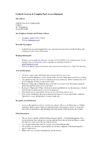 Lydford Caravan & Camping Park Access Statement