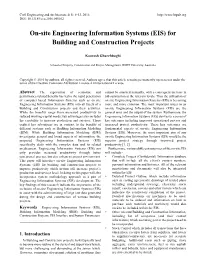 On-Site Engineering Information Systems (EIS) for Building and Construction Projects