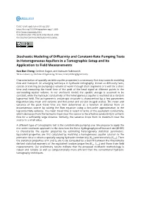 Stochastic Modeling of Diffusivity and Constant-Rate Pumping Tests in Heterogeneous Aquifers in a Tomographic Setup and Its Application to Field Measurements
