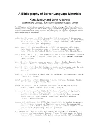 A Bibliography of Berber Language Materials Kyra Jucovy and John