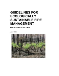 Guidelines for Ecologically Sustainable Fire