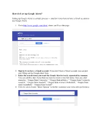 How Do I Set up Google Alerts?