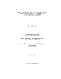 How Scenarios Became Corporate Strategies: Alternative Futures and Uncertainty in Strategic Management
