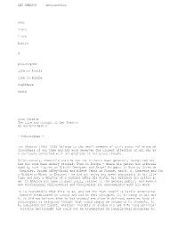 LEV SHESTOV Introduction Home Texts Links Biblio @ Philosopher