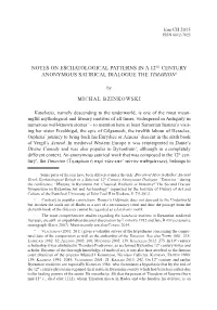 Notes on Eschatological Patterns in a 12Th Century Anonymous Satirical Dialogue the Timarion1