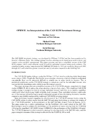 OPBM II: an Interpretation of the CAN SLIM Investment Strategy