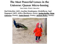 The Most Powerful Lenses in the Universe: Quasar Micro-Lensing