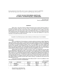 A Study on Non Performing Assets and It's Impact On