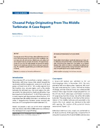 Choanal Polyp Originating from the Middle Turbinate: a Case Report