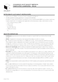 Cooledge Light Quality Metrics Fabricated