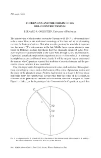 Copernicus and the Origin of His Heliocentric System