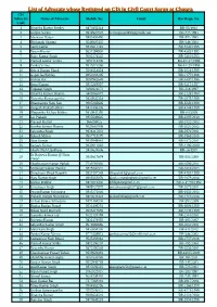 List of Advocate Whose Registred on CIS in Civil Court Saran at Chapra CIS Advocate Name of Advocate Mobile No