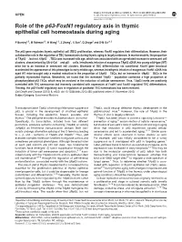 Role of the P63-Foxn1 Regulatory Axis in Thymic Epithelial Cell Homeostasis During Aging