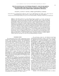 The Paleontology Synthesis Project and Establishing a Framework for Managing National Park Service Paleontological Resource Archives and Data