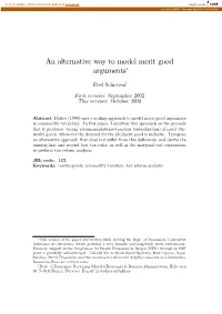 An Alternative Way to Model Merit Good Arguments∗