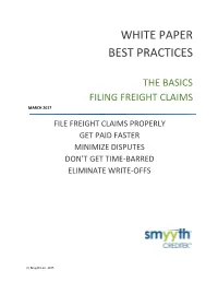 Best Practices Freight Claims Filing