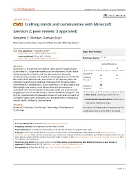 Crafting Minds and Communities with Minecraft[Version 2; Peer Review: 2