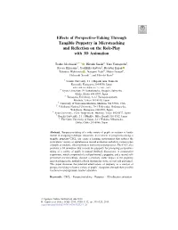 Effects of Perspective-Taking Through Tangible Puppetry in Microteaching and Reﬂection on the Role-Play with 3D Animation