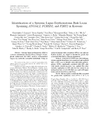 Identification of a Systemic Lupus Erythematosus Risk Locus Spanning ATG16L2, FCHSD2, and P2RY2 in Koreans