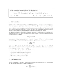 Lecture 15: Approximate Inference: Monte Carlo Methods