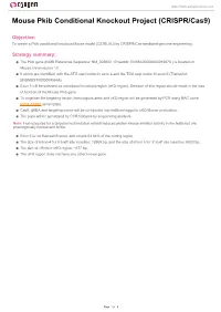 Mouse Pkib Conditional Knockout Project (CRISPR/Cas9)