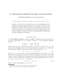 On the Obstacle Problem for the 1D Wave Equation A