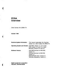 PCSA Overview
