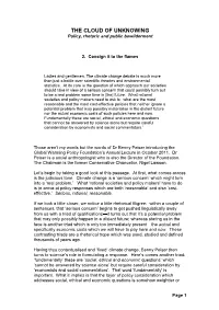 THE CLOUD of UNKNOWING Policy, Rhetoric and Public Bewilderment