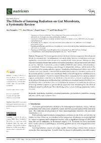 The Effects of Ionizing Radiation on Gut Microbiota, a Systematic Review