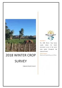 2018 Winter Crop Survey Reports Details the Fourth Consecutive Survey of the Winter Crops Grown Throughout The