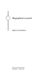 Biographical Research Principles and Practice in Survey Research