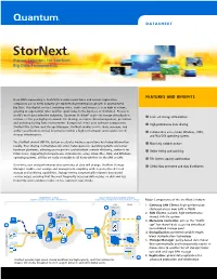 FEATURES and BENEFITS Proven Solutions for Stornext Big Data