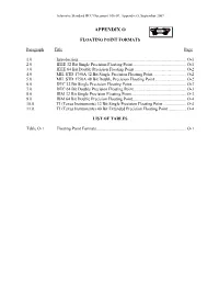 Floating Point Formats