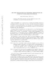 On the Equivalence of Several Definitions of Compact Infra