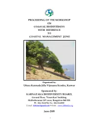 Proceedings of Workshop on Coastal Biodiversity