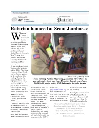 Rotarian Honored at Scout Jamboree