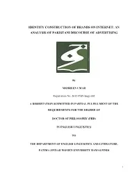 An Analysis of Pakistani Discourse of Advertising