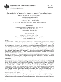 Harmonization of Accounting Standards Through Internationalization