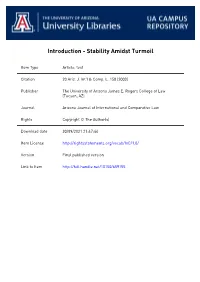 Introduction - Stability Amidst Turmoil