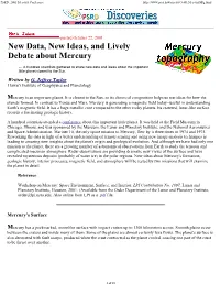 New Data, New Ideas, and Lively Debate About Mercury