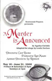 Program for "A Murder Is Announced"