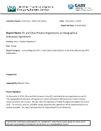 Report Name:EU and China Finalize Negotiations on Geographical